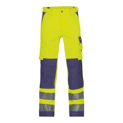 Dassy Buffalo fluo sárga-sötétkék jól láthatósági derekas munkanadrág