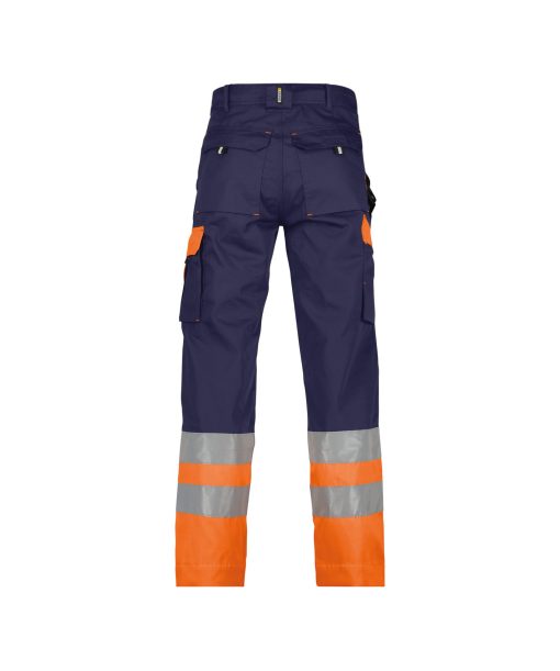 Dassy Omaha sötétkék-fluo narancs jól láthatósági derekas munkanadrág - Image 2