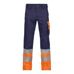 Dassy Omaha sötétkék-fluo narancs jól láthatósági derekas munkanadrág