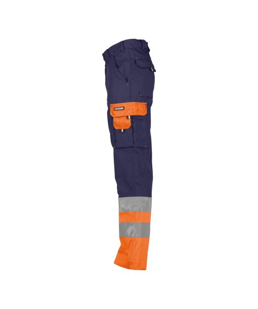 Dassy Omaha sötétkék-fluo narancs jól láthatósági derekas munkanadrág - Image 3