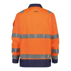 Alternative view of Dassy Dusseldorf fluo narancs-sötétkék jól láthatósági munkakabát vastag anyag