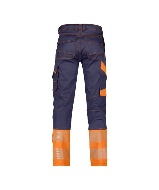 Dassy Princeton sötétkék-fluo narancs jól láthatósági derekas munkanadrág - Image 2