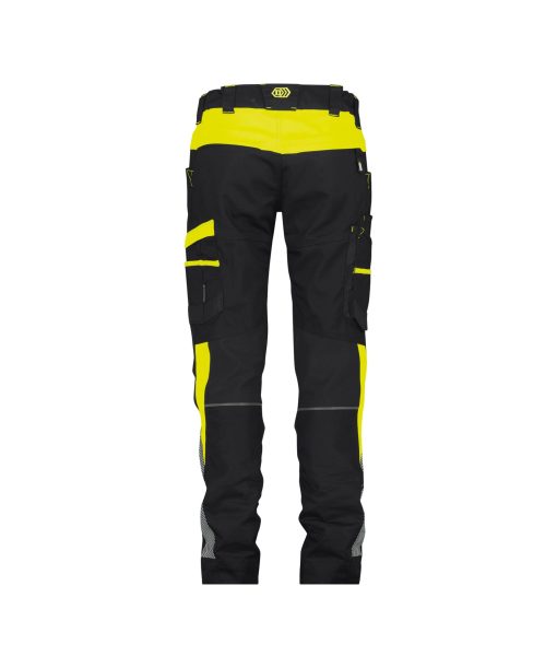 Dassy Hong Kong fekete-fluo sárga női derekas munkanadrág - Image 2