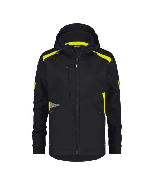 Dassy Kalama fekete-fluo sárga női softshell munkakabát
