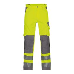 Dassy Buffalo fluo sárga-szürke jól láthatósági derekas munkanadrág vastag anyag