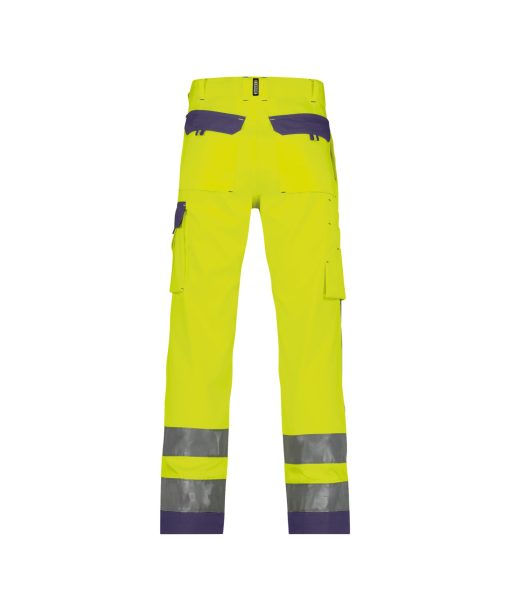 Dassy Buffalo fluo sárga-sötétkék jól láthatósági derekas munkanadrág vastag anyag - Image 2