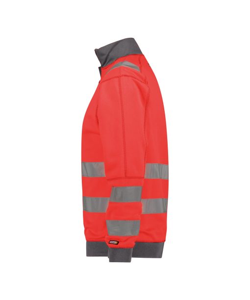 Dassy Denver fluo piros-szürke jól láthatósági pulóver - Image 3