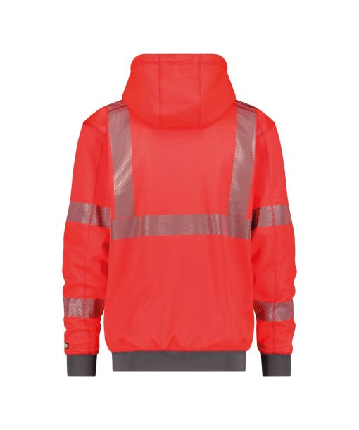 Dassy Evans fluo piros-szürke jól láthatósági munkapulóver - Image 2
