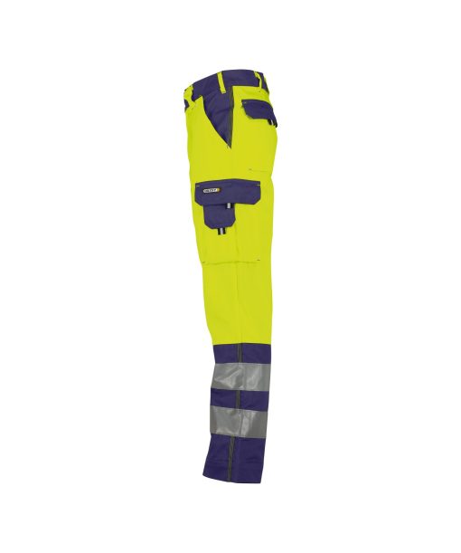 Dassy Lancaster fluo sárga-sötétkék jól láthatósági derekas munkanadrág - Image 3