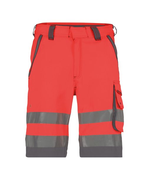 Dassy Lucca fluo piros-szürke jól láthatósági munka rövidnadrág
