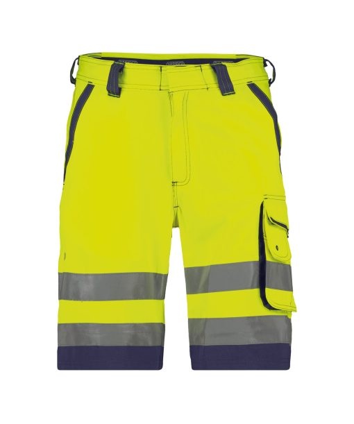 Dassy Lucca fluo sárga-sötétkék jól láthatósági munka rövidnadrág
