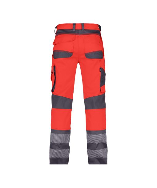 Dassy Minnesota fluo piros-szürke jól láthatósági derekas munkanadrág - Image 2