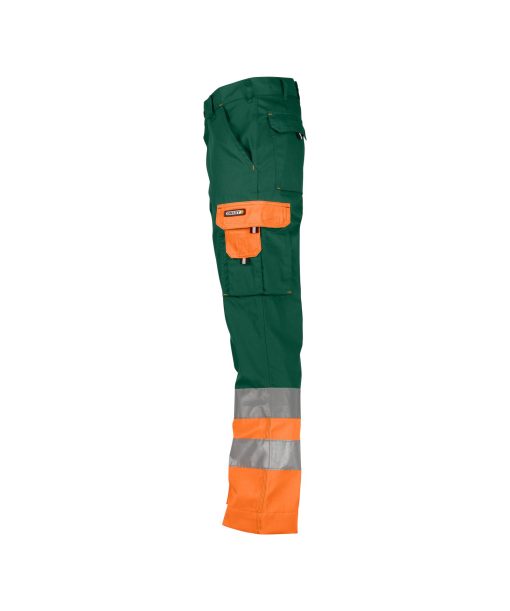 Dassy Omaha zöld-fluo narancs jól láthatósági derekas munkanadrág vastag anyagból - Image 3