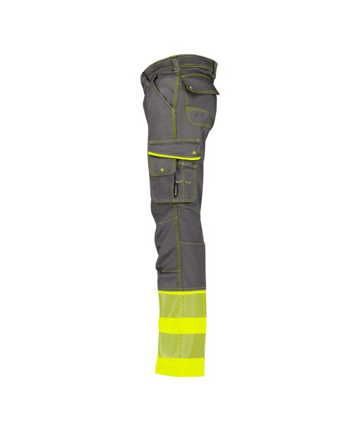 Dassy Princeton szürke-fluo sárga jól láthatósági derekas munkanadrág - Image 3