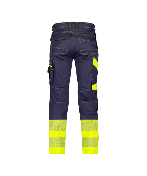Dassy Phoenix sötétkék-fluo sárga jól láthatósági derekas munkanadrág - Image 2