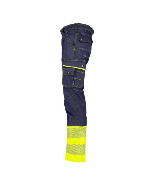 Dassy Princeton sötétkék-fluo sárga jól láthatósági derekas munkanadrág - Image 3