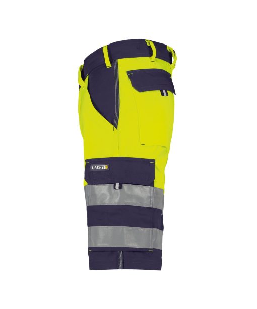 Dassy Venna sötétkék-fluo sárga jól láthatósági munka rövidnadrág - Image 3