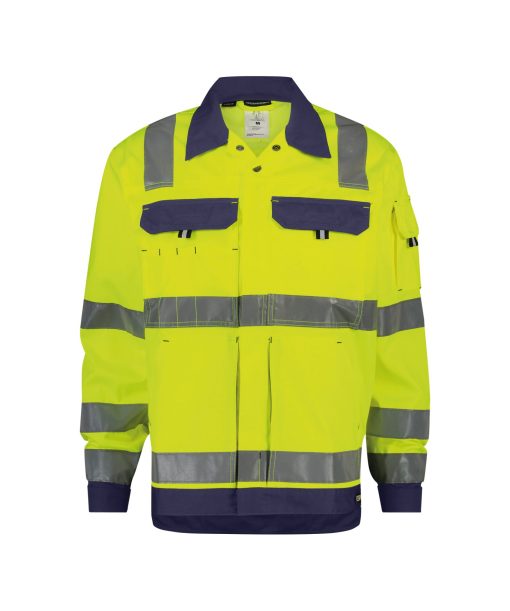Dassy Dusseldorf fluo sárga-sötétkék jól láthatósági munkakabát