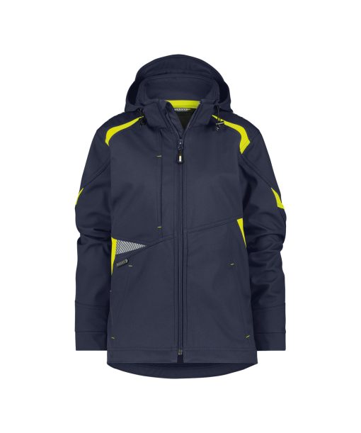 Dassy Kalama sötétkék-fluo sárga női softshell munkakabát