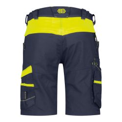 Alternative view of Dassy Manilla sötétkék-fluo sárga női rövid munkanadrág