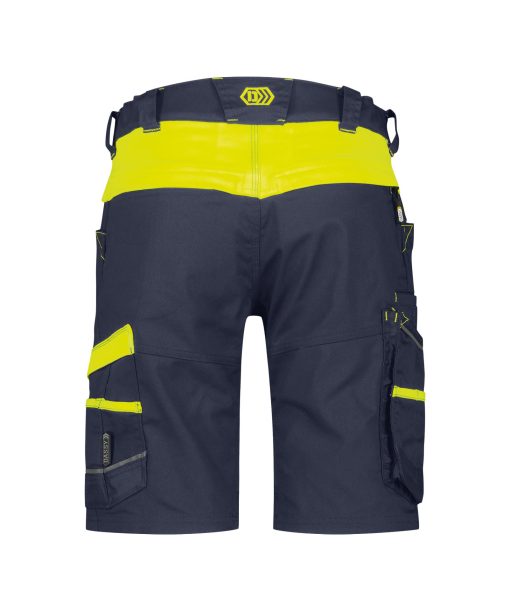 Dassy Manilla sötétkék-fluo sárga női rövid munkanadrág - Image 2