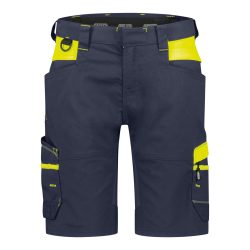 Dassy Manilla sötétkék-fluo sárga női rövid munkanadrág