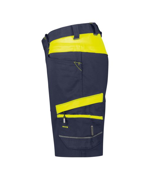 Dassy Manilla sötétkék-fluo sárga női rövid munkanadrág - Image 3