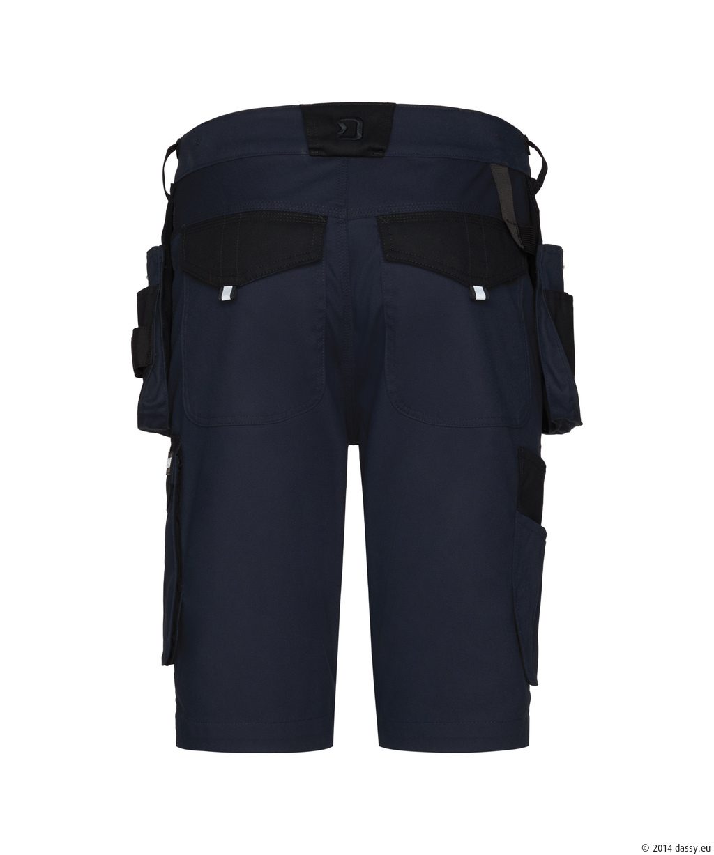 Dassy Kuma Flex sötétkék-fekete lengőzsebes rövid munkanadrág - Image 2