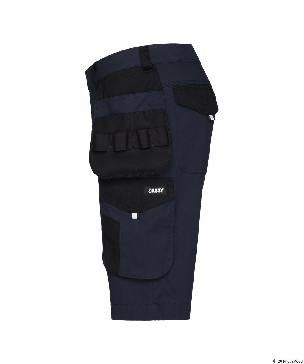 Dassy Kuma Flex sötétkék-fekete lengőzsebes rövid munkanadrág - Image 3