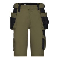 Dassy Kuma khaki-fekete lengőzsebes rövid munkanadrág